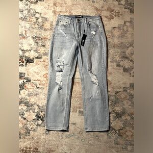 NWT Fashion Nova Distressed Boyfriend Jeans Size 11